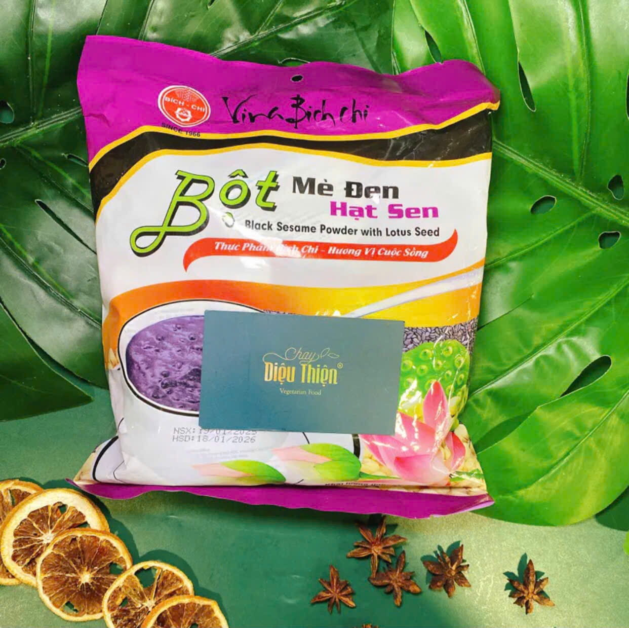 Bột mè đen hạt sen Bích Chi 300g có đường – thơm béo, dễ pha